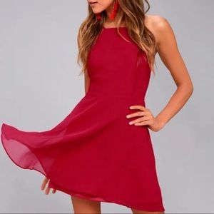 Lulus Letter of Love Ted Backless Skater Dress - Size XS